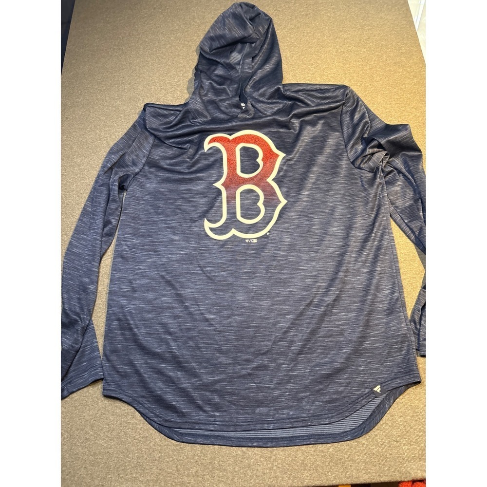 Fanatics Boston Red Sox MLB Mens XL Navy Blue Heathered Performance Hoodie L/S